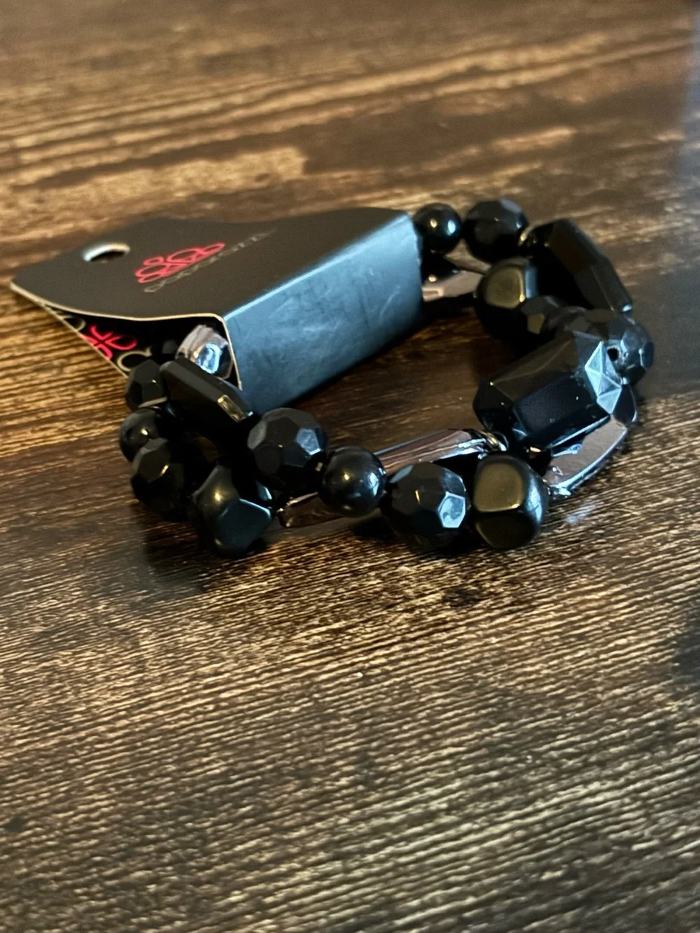 Paparazzi Luxe Jet Black Faceted Beaded Bracelet